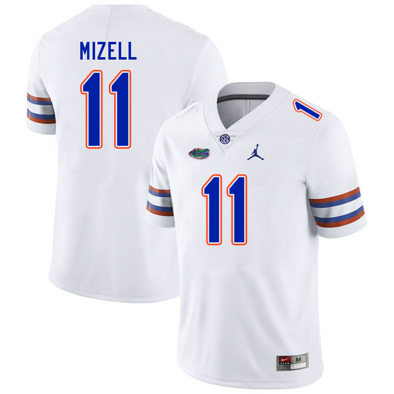 Men #11 Aidan Mizell Florida Gators College Football Jerseys Stitched-White